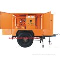 Mobile type vacuum Transformer oil purification mounted on trailer and enclosed in canopy